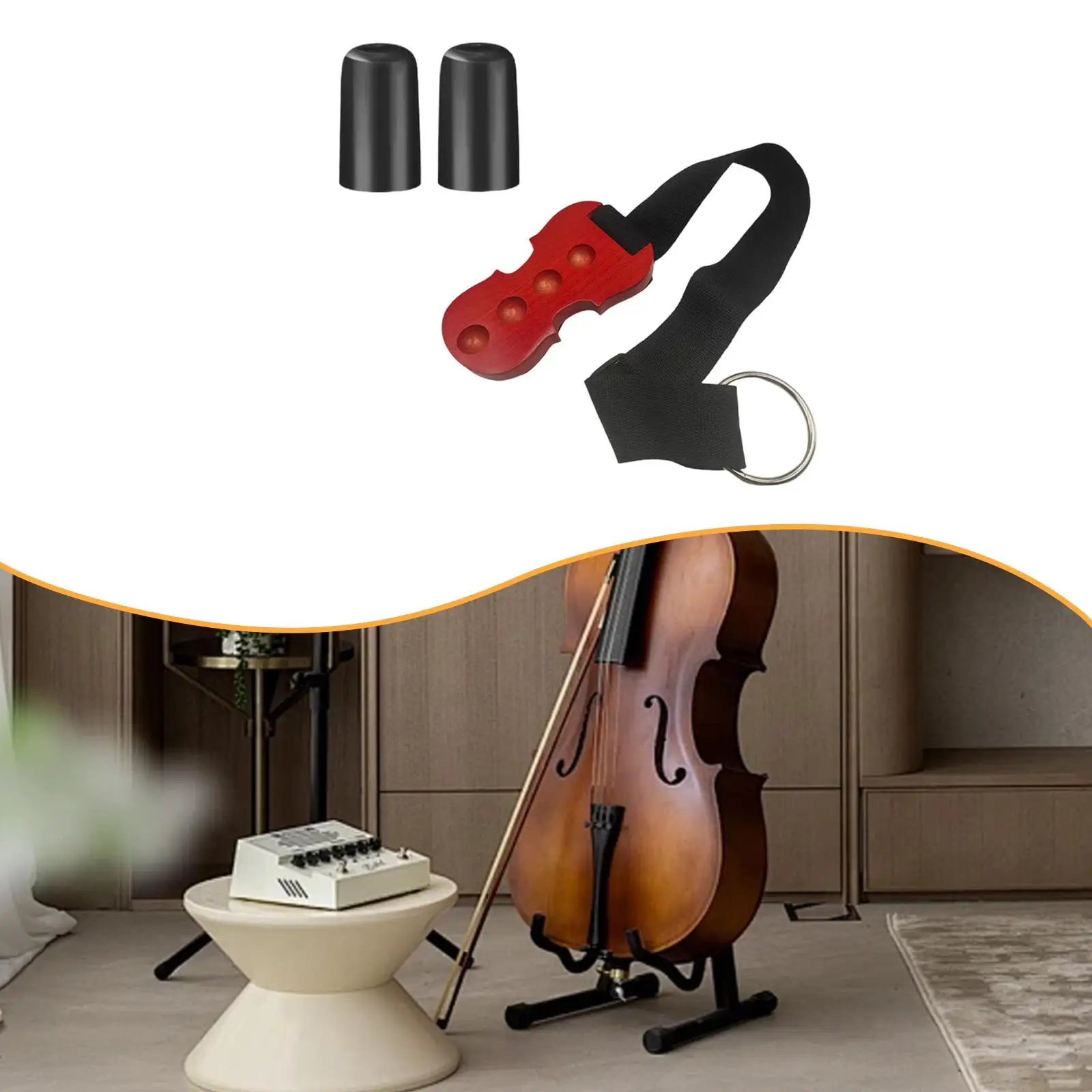 

Wooden Cello Endpin Rest Anti Scratch Portable Floor Protector Cellist Gift Cello Endpin Anchor Adjustable Strap Anti Slip Plate