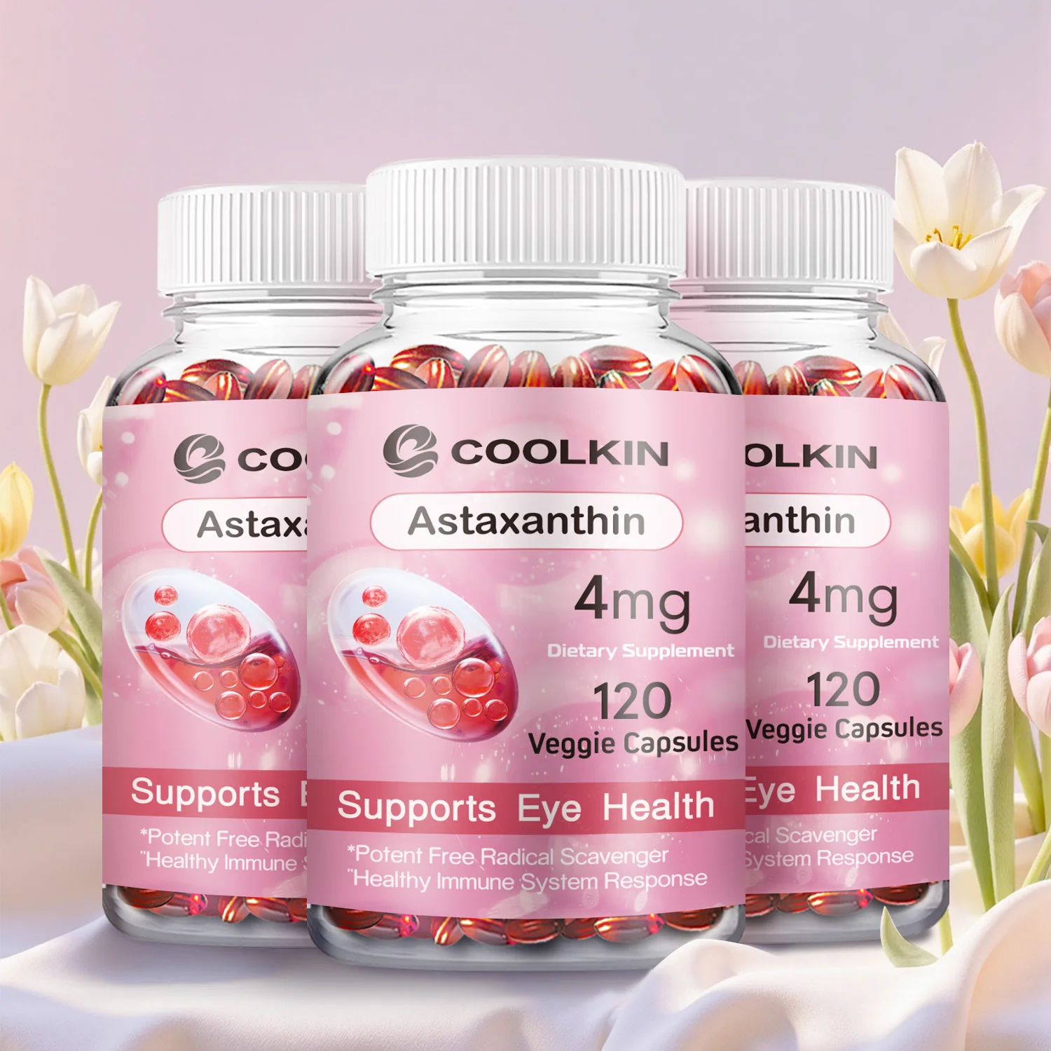 

Astaxanthin 4 Mg - Increased Energy, Natural Antioxidant, Promotes Skin and Vision Health, Improves Immunity, Non-GMO