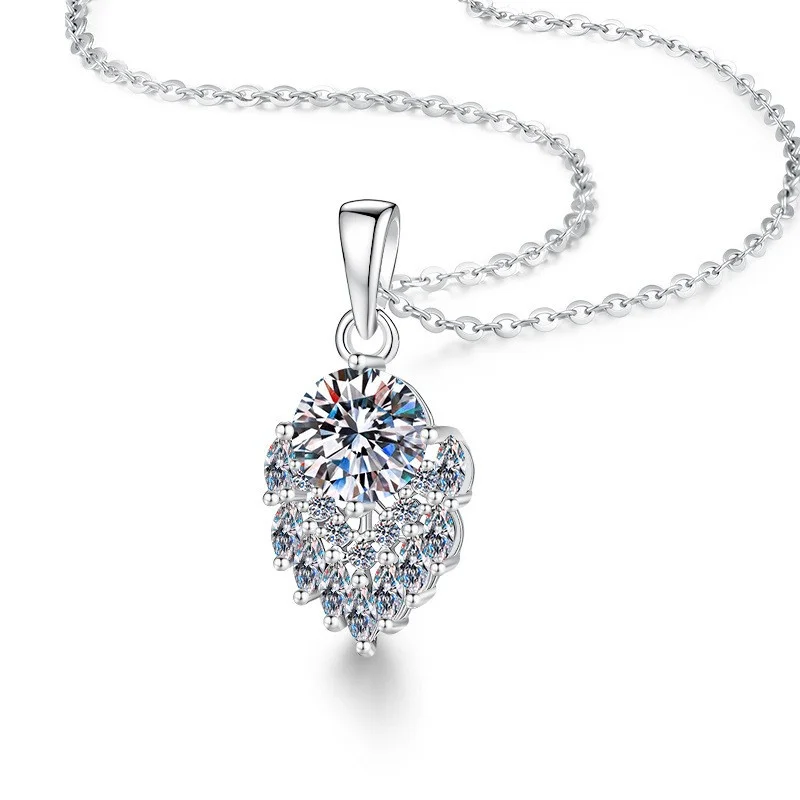 HK0188 Lefei Fashion Luxury Trendy Classic Moissanite Heart Waterdrop Necklace Women s925 Silver Party Charms Jewelry Party Gift