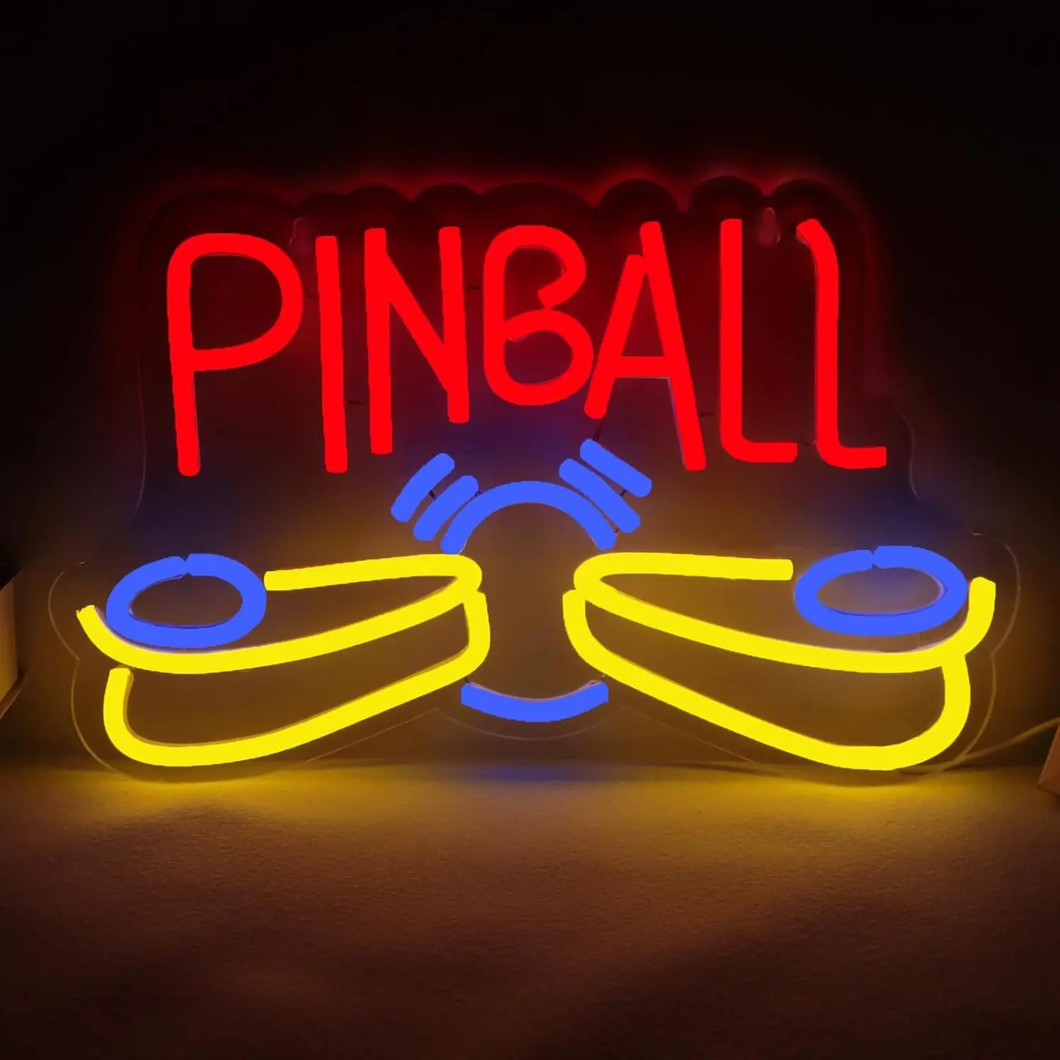 Pinball Neon Signs LED Retro Pinball Machine Game Neon Lights Wall Decor for Game Room Man Cave Bar Pub Gifts for Men Women