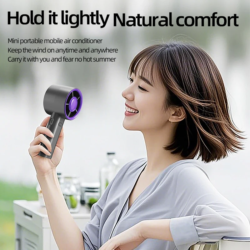 2026 Wholesale USB Rechargeable Turbo Fan Portable Handheld Cooling Fan Rechargeable Desk USB Small Handheld Mini Fan