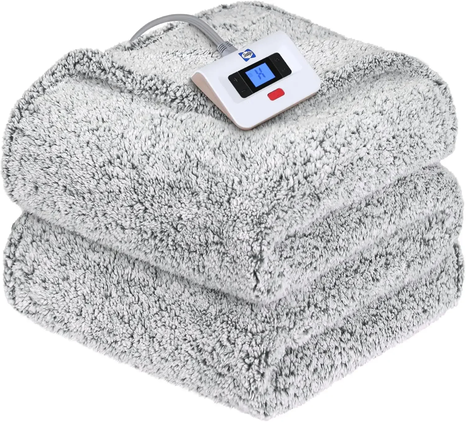 Electric Blanket Full Size, Soft Sherpa Heated Blanket Single Control with 10 Heating Levels & 1 to 12 Hours Auto-Off Settings O