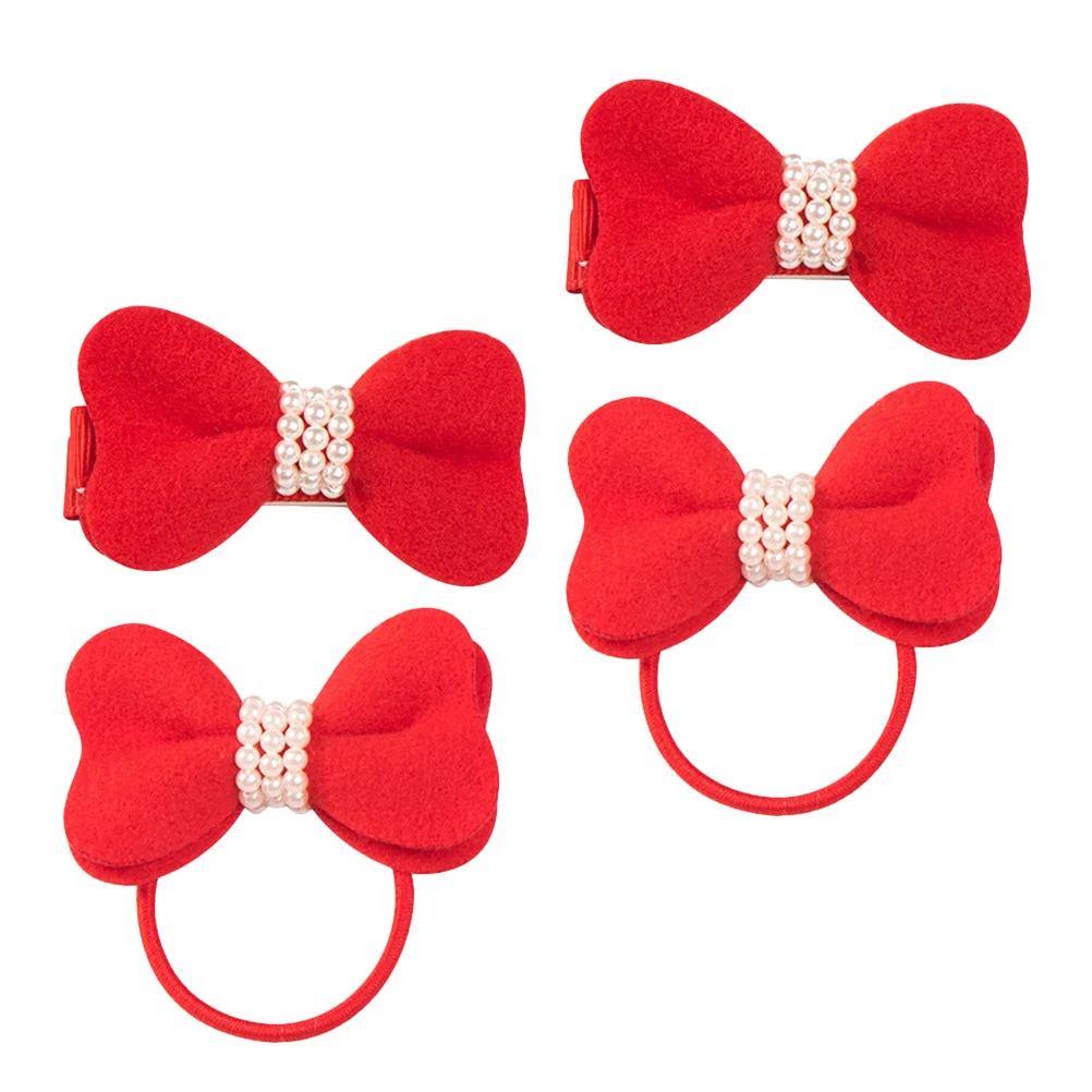 

4Pcs Baby Girls Butterfly Knot Hair Ornament Pearl Decorated Cute Bow Design for Toddler Hairstyle Accessories Perfect for Party