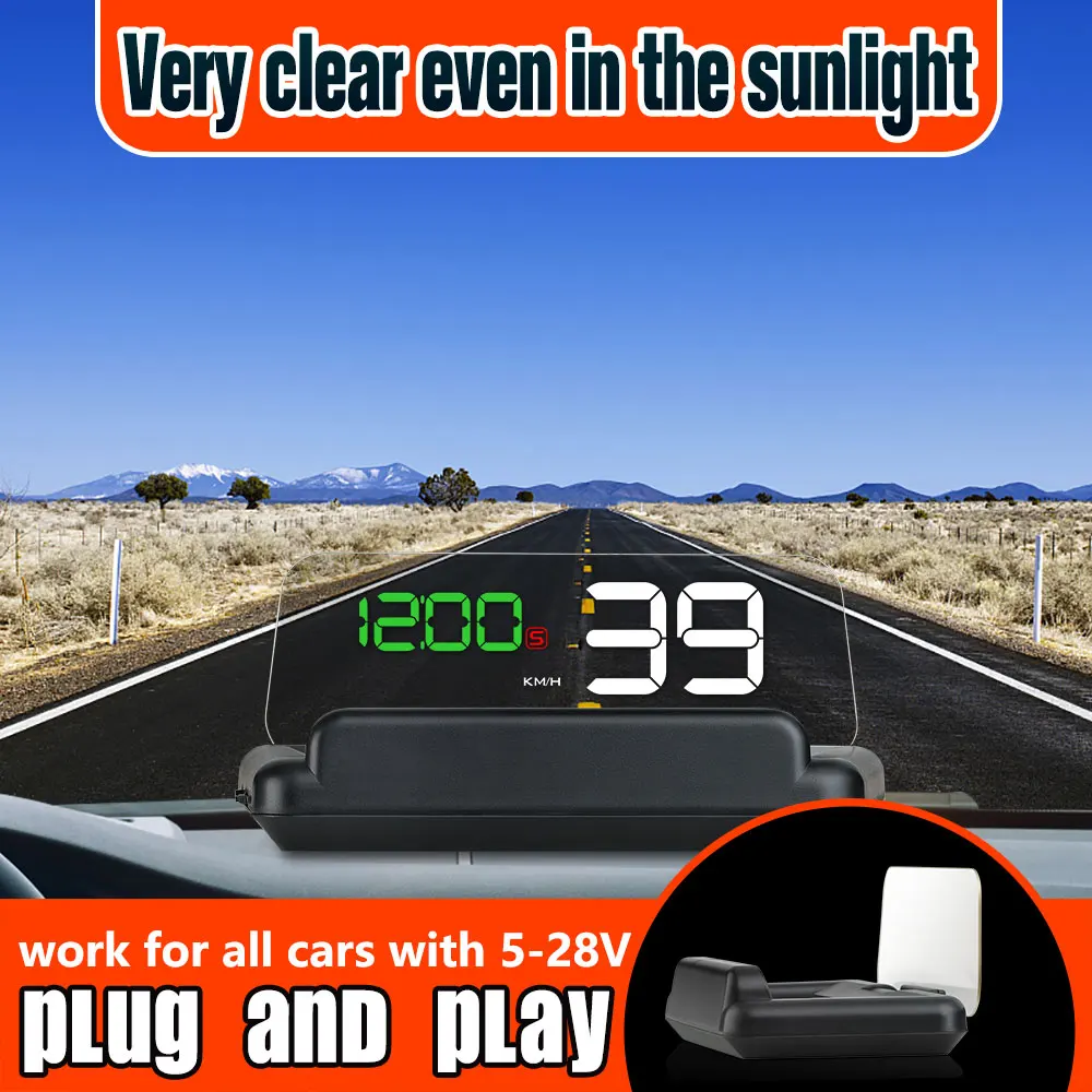 New Generation Universal 5-28V GPS HUD Head up display for all Cars