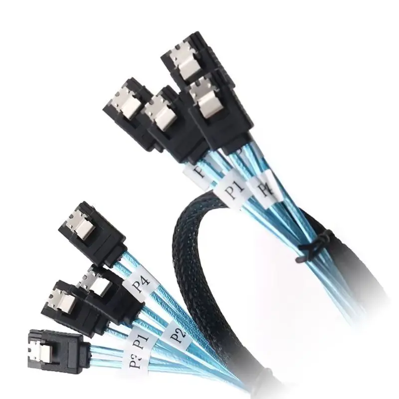 4 sata to 4 sata sas cable 6 SATA to 6 SATA SATA III 6Gbps SAS Cable for Server SATA 7 Pin to SATA 7 Pin Data Cable cord 0.5m 1m