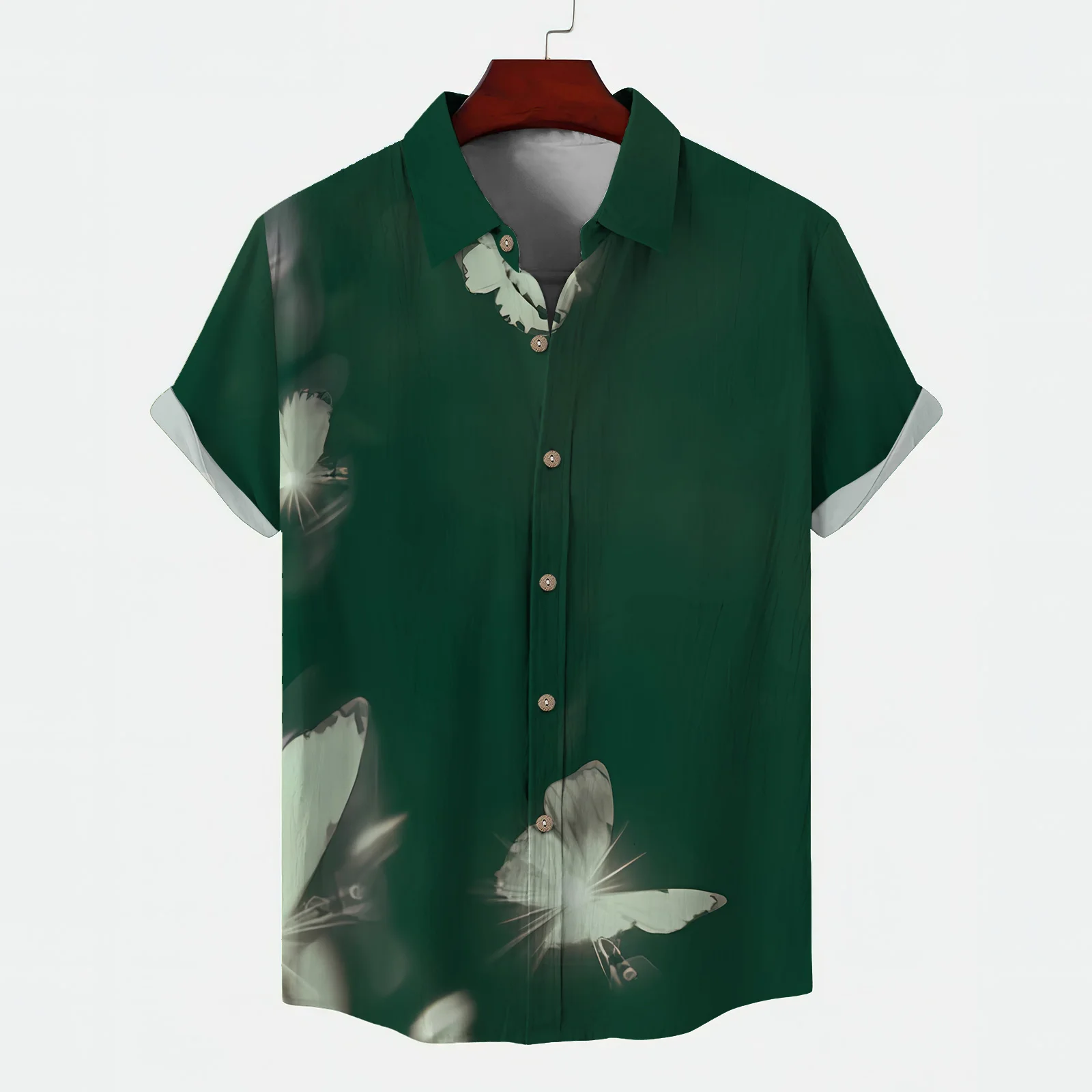 

Versatile Mens Fashion Man 2024 Men's Shirts for Men Casual and Comfortable Simple Butterfly Print Hawaiian Shirt Clothing