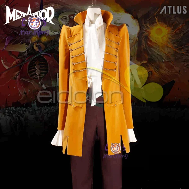 Metaphor: ReFantazio Leon Strohl Soldier Cosplay Costume Coat shirt tie pants complete set gorgeous outfit Halloween Man unifom