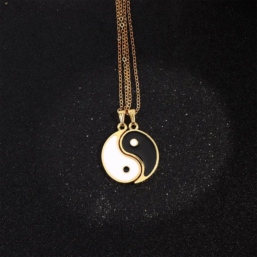 Tai Chi Vintage Alloy Gold Yin Yang Women Necklaces Jewelry Pendant Clavicle Chain