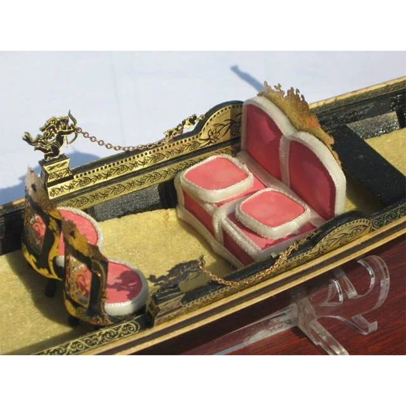 Kit de montagem de modelo de navio de madeira sólida 1/20 casamento veneza iate gentola presente de casamento diy coleção de brinquedos de montagem adulto