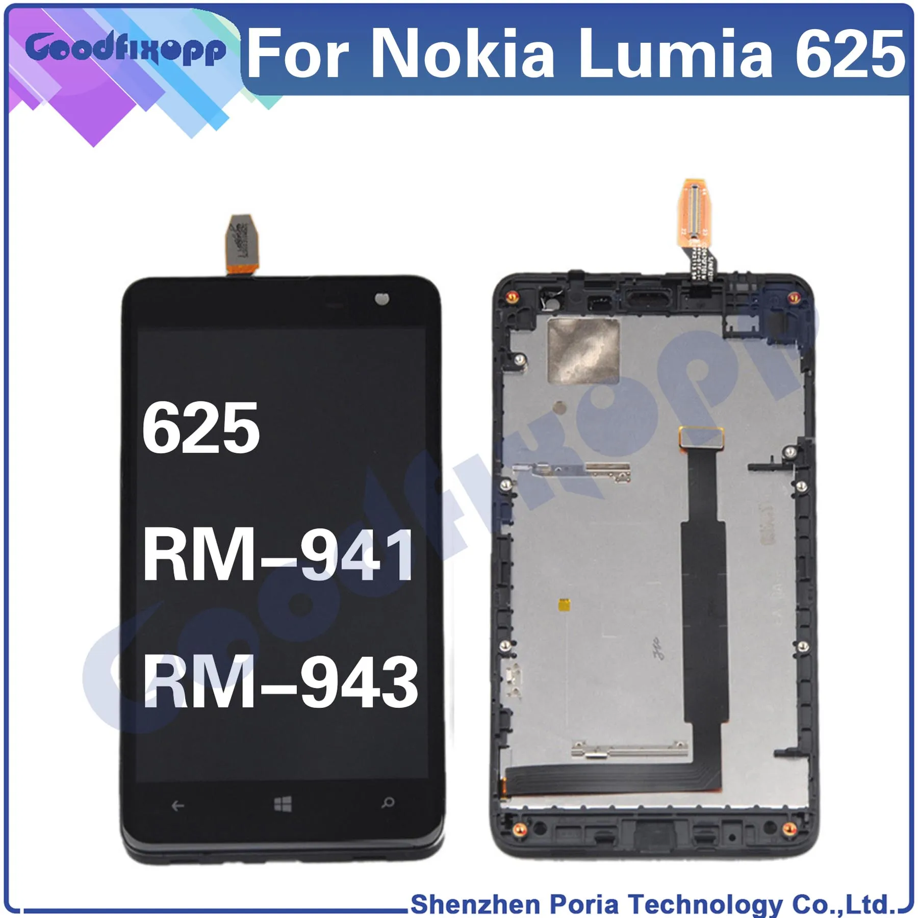 Для Nokia Lumia 625 RM-941 RM-943 LCD дисплей сенсорный экран дигитайзер в сборе запасные части