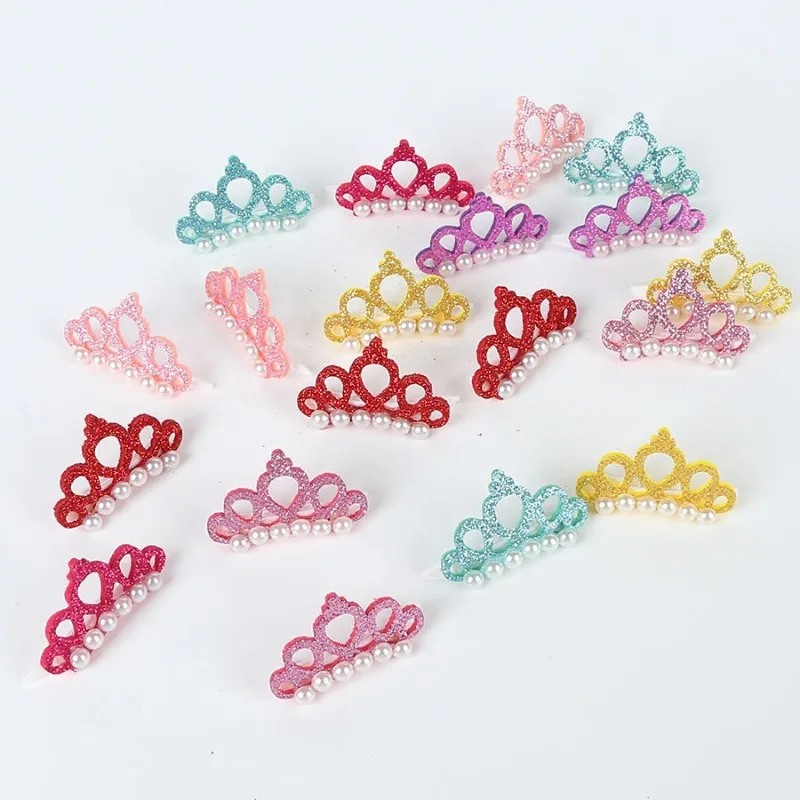 1PC Cute Pet Dog Hair Clips Small Dogs Faux Pearl Crown Shape Bows Hair Clips Cat Hair Grooming Headdress Pet Accessoires