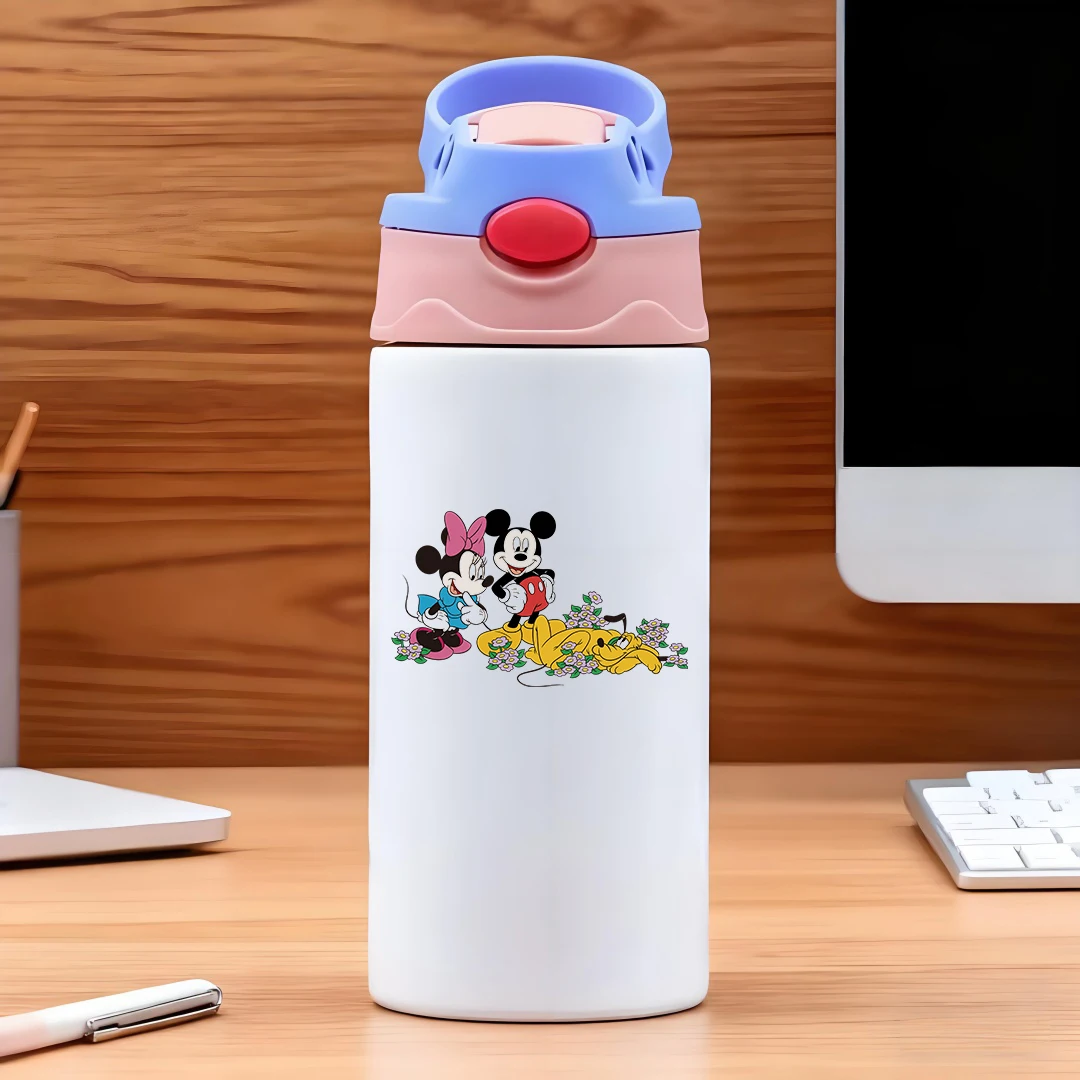 

Disney Skull Head Cigar Trend Font Background Element 304 Stainless Steel Cartoon Straw Cup Children's Water Cup New Year Gift