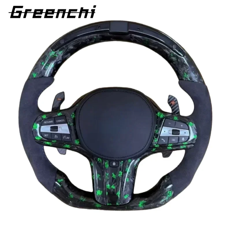 Custom Forged Racing Leather Carbon Fiber Steering Wheel for G05 G20 G30 G2X G3X G8X F9X 2018-2024