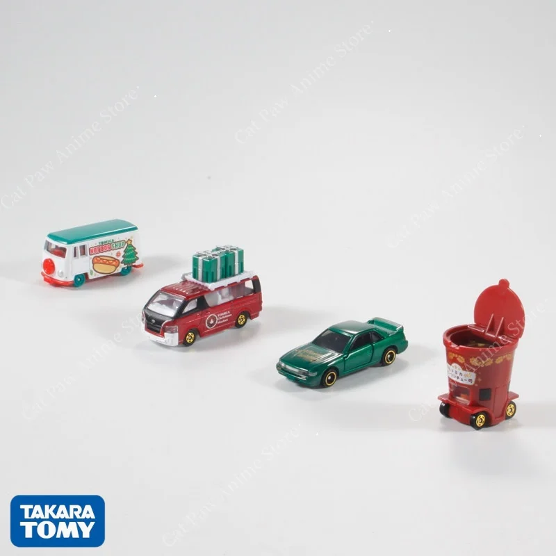 Conjunto de carros de brinquedo de liga TOMY Tomica 098393 - Coleção de 4 unidades de presente para homens e mulheres, veículos e modelos de brincar de Natal