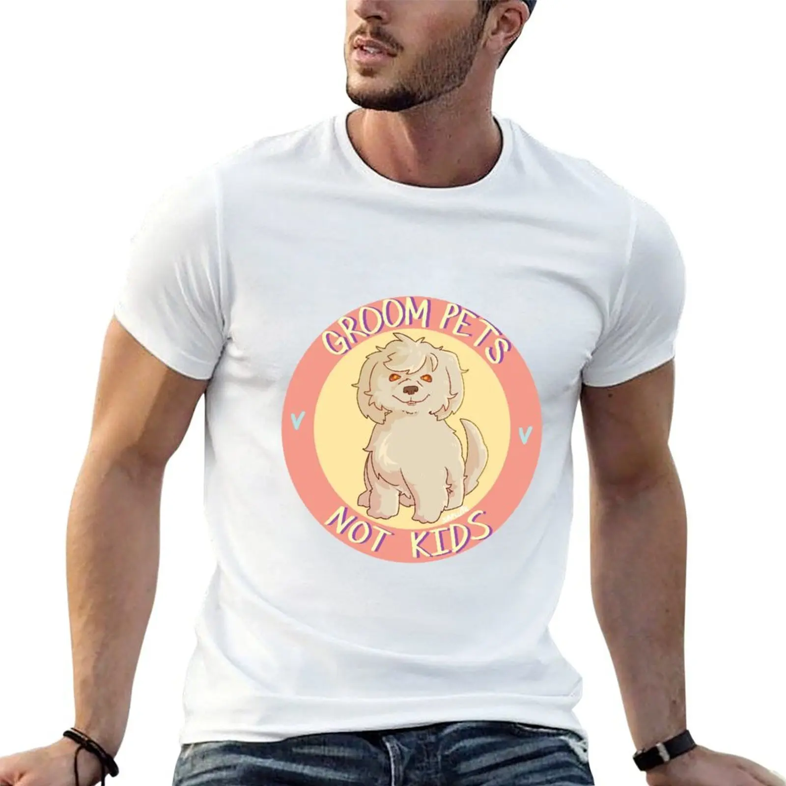 

GROOM PETS NOT KIDS T-Shirt mens graphic t shirts cotton t shirts high quality T-Shirt
