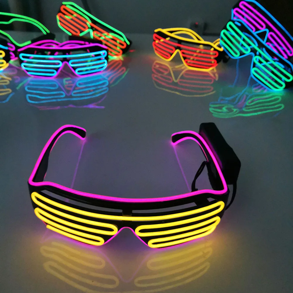 

20/50/100PCS Glowing Glasses LED Gafas Luminous Bril Neon Christmas Glow Sunglasses Flashing Light Glow Glass Party Supplies