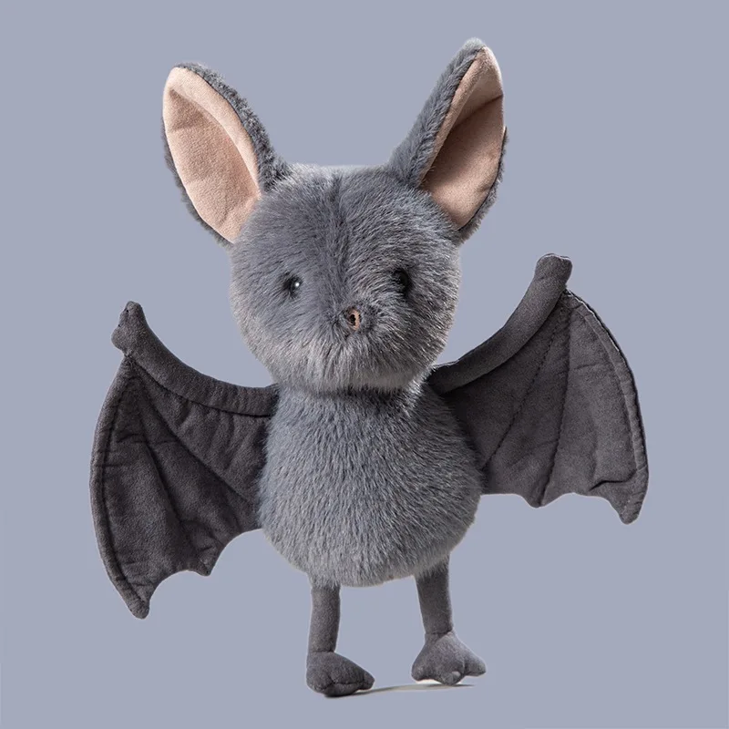 Halloween Scary Bat Plush Doll Toy Cute Simulation Bat Doll Plush Stuffed Toys Grey Bat Children Halloween Gift Room Decoration
