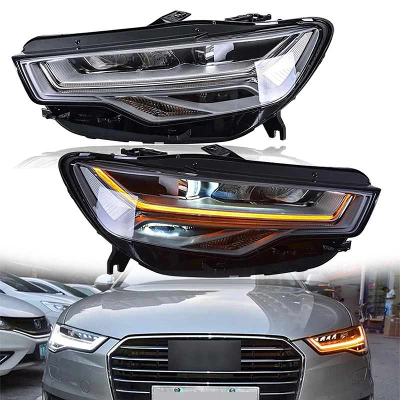 For Audi A6 C7 Headlight 2012-2018 Full LED High Configuration Headlamps A6 C7 Matrix HeadlampFor Upgrade And Modify