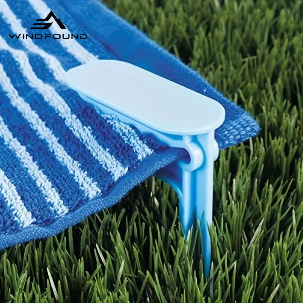 Beach Mat Anchors Outdoor Picnic Mat Clips Windproof Tent Clips Suitable for Use on Sand or Grass