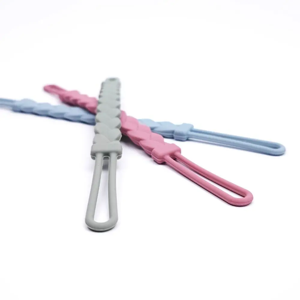 

Food Grade Silicone Baby Pacifier Chain Clip Flexible Soft Portable Nipple Holder Chewable BPA Free Baby Pacifier Clip Holder