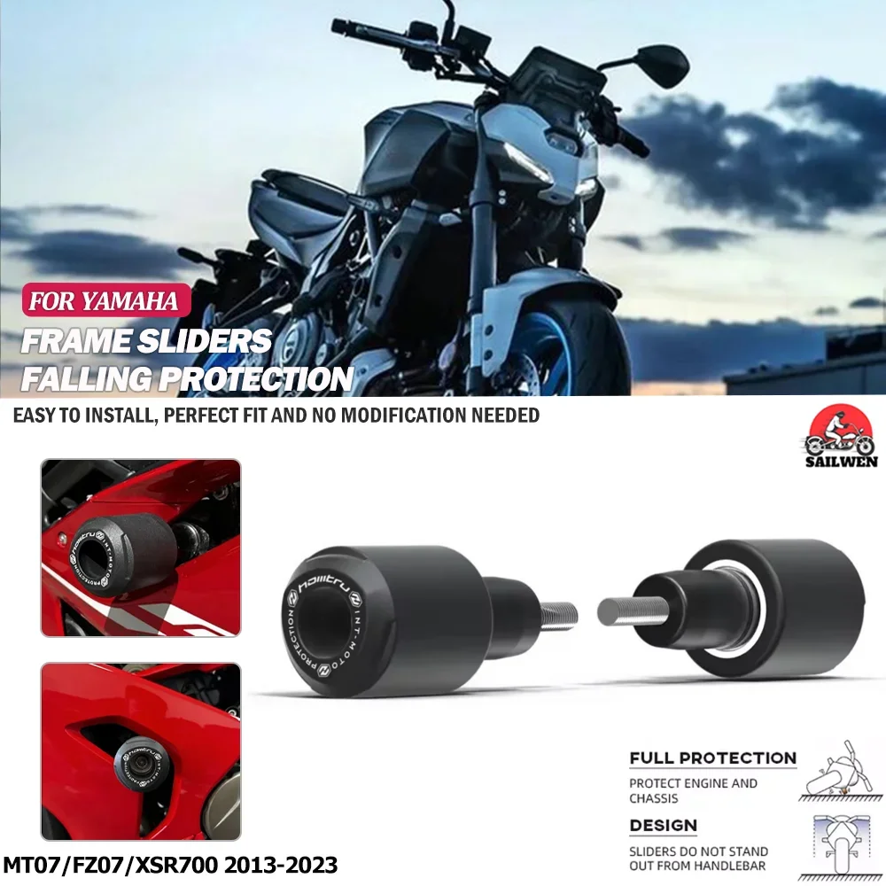 

Motorcycle Frame Sliders Protector Crash Protecti For Yamaha MT-07 2013-2023 FZ-07 2013-2023 XSR700 2016-2023