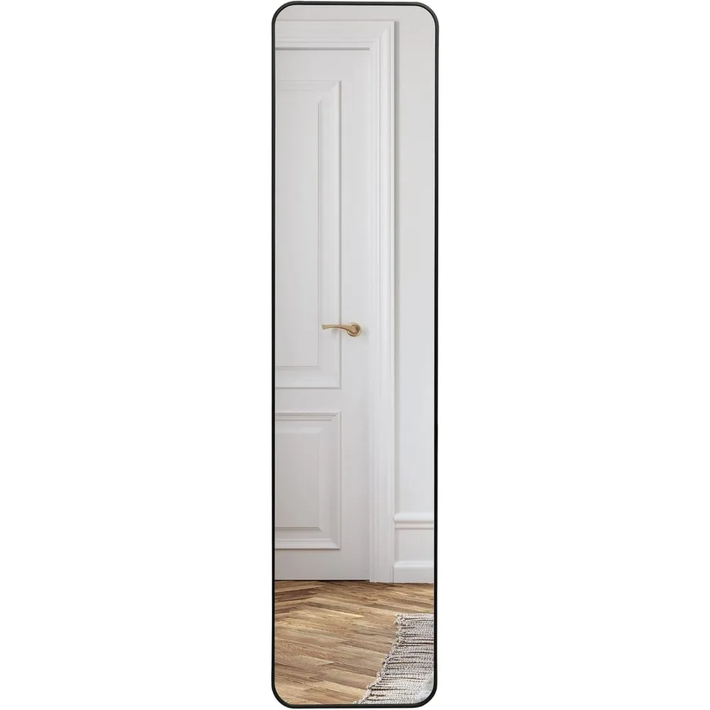 Miroir pleine longueur 13x58 – Miroirs suspendus avec cadre en aluminium – Miroir moderne pour salle de bain, chambre à coucher, salon