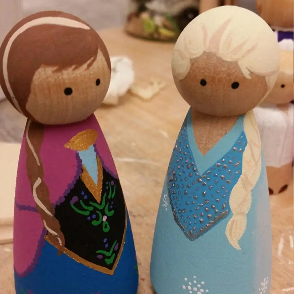 

20Pcs Wooden Peg Dolls Family People Members Unfinished DIY Making Findings Cake Topper DIY Craft