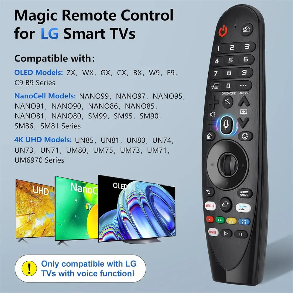 Hunnesor Replacement Magic Remote Control for LG Smart TV 2017-2020 with Pointer and Voice for LG TVs UHD OLED QNED NanoCell