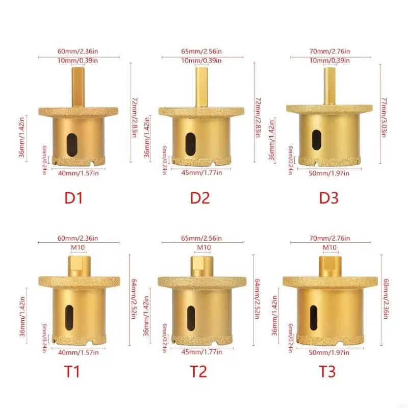 Thread Dry Vacuum Brazed Diamond Drilling Bit Ceramic Tile Hole Marble Drill Bits
