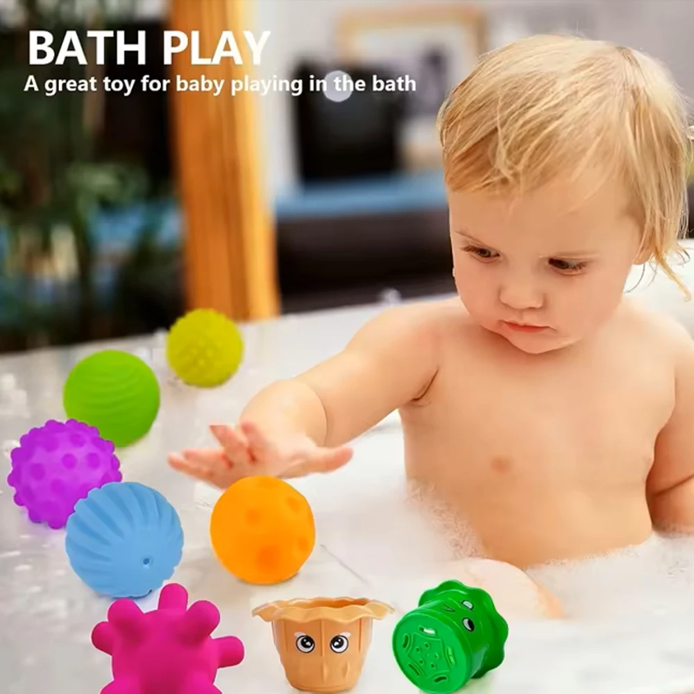 New 6Pcs Textured Multi Ball Set Develop Tactile Senses Toy   Training Ball  Massage Soft Balls Gifts