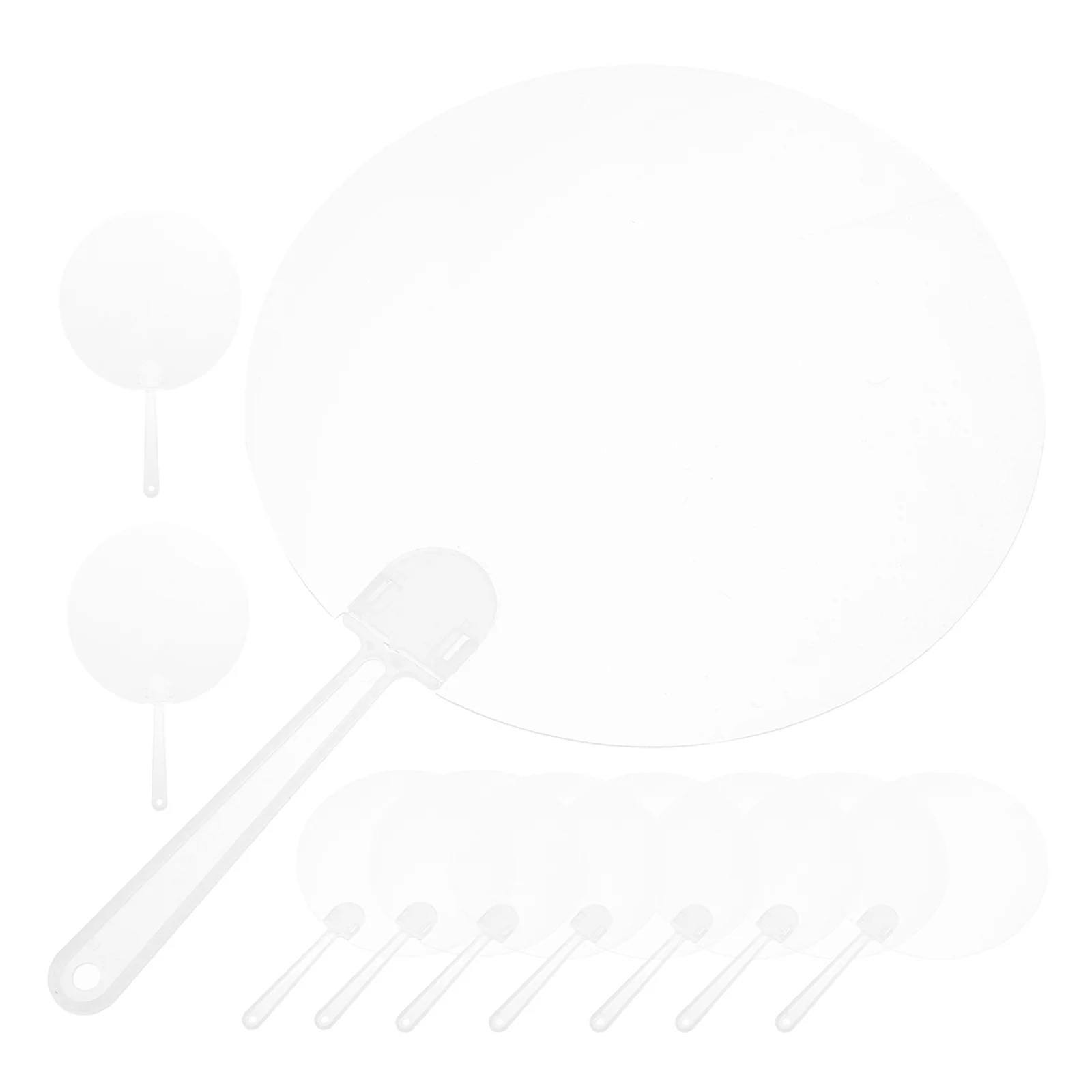 

10pcs Round Hand Fan Transparent Blank Diy Fan Multi-functional Stage Performance Fan