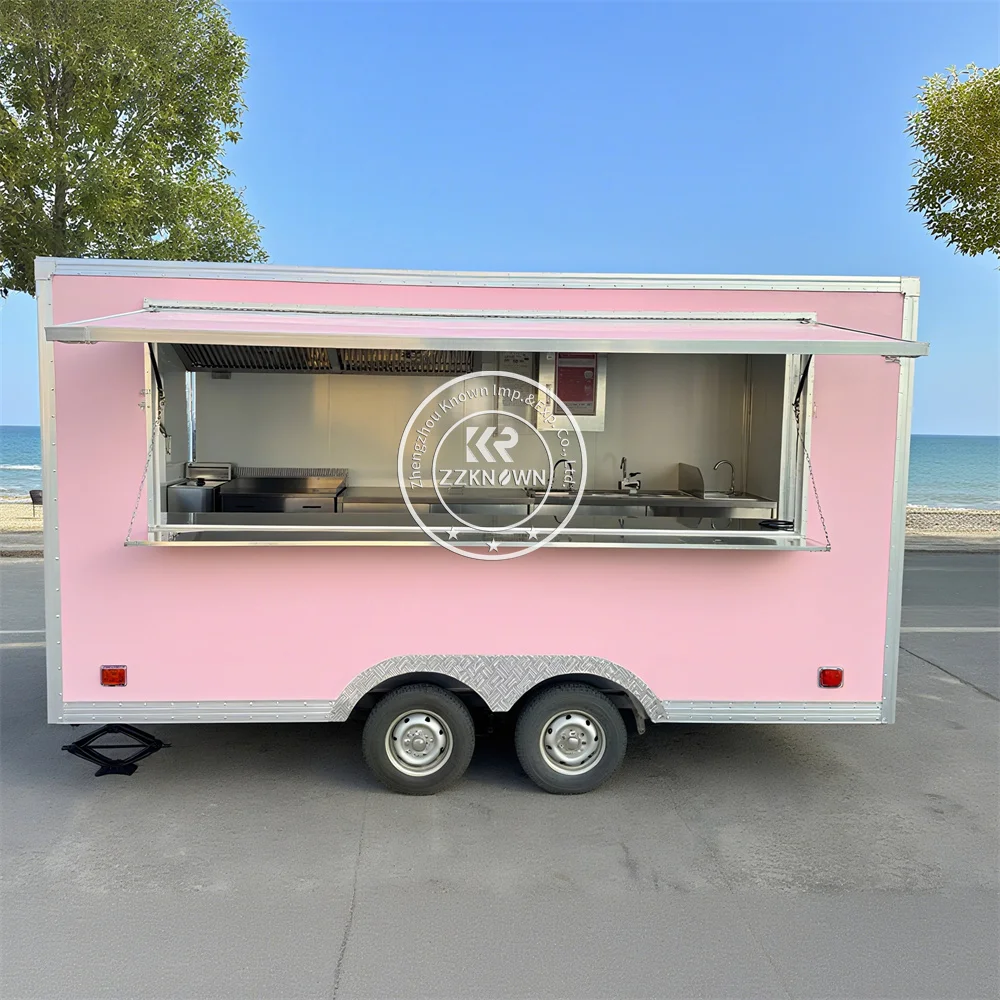 

Street Mobile Concession Food Truck Fully Equipped Hot Dog Cart Restaurant Customized Food Trailer With Full Kitchen