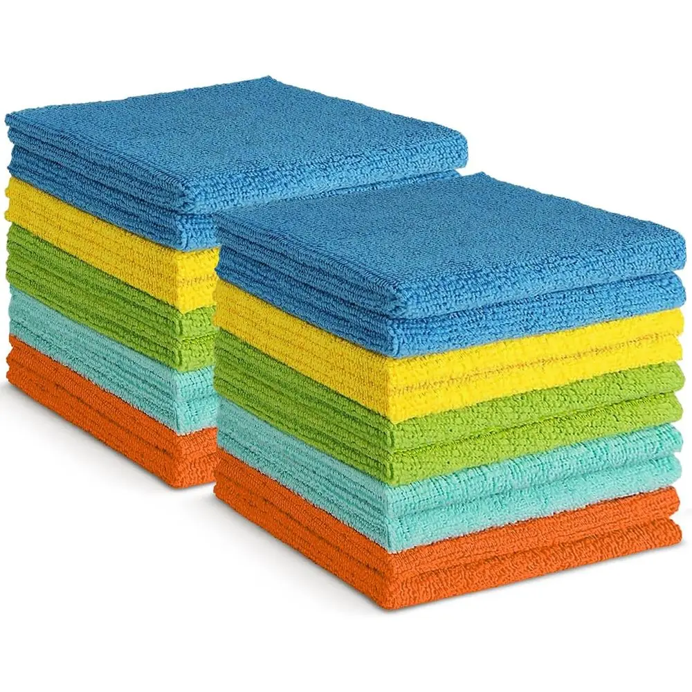 

20 Pack Super Absorbent Microfiber Rags for Car, Kitchen, Dusting, and Home Cleaning, 12x12