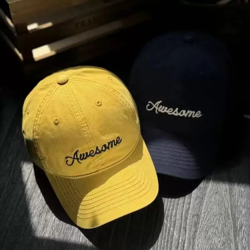 الكورية الرجعية قبعة بيسبول المرأة الخريف الشتاء تنوعا Ins الشارع إلكتروني قبعات مطرزة الصيف زوجين الرجال جودة عالية #6