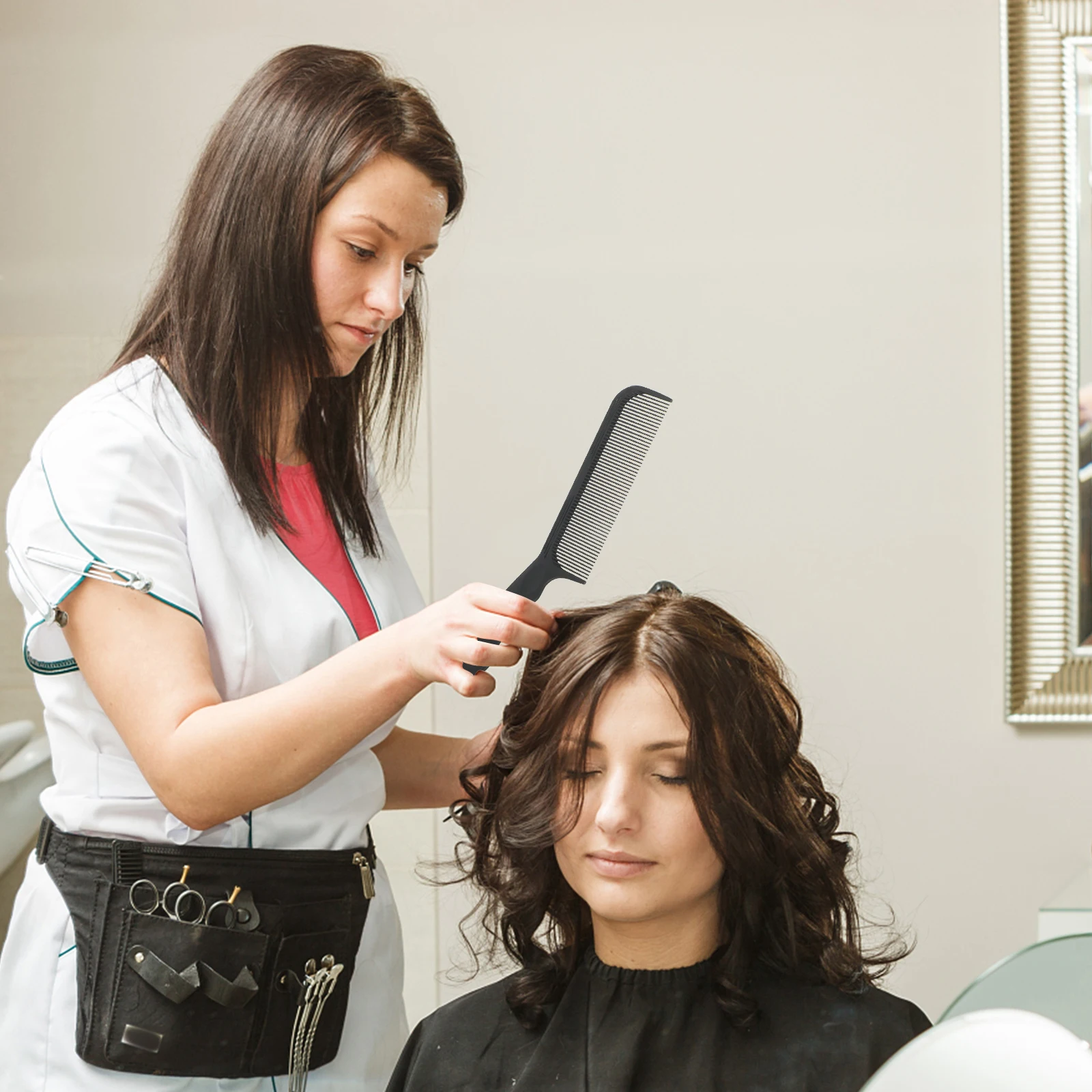 

Small Professional Hair Cutting Comb Parting Comb Braiding Hair Plastic Barber Combs Thin Tooth Cutting Combs for Braiding