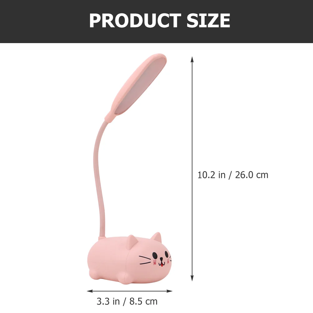 Pink Kitten Table Desk Cute Cat Lamps Bedroom Rechargeable Light Pink Lamp for Girls USB Charging Study Reading Small Night