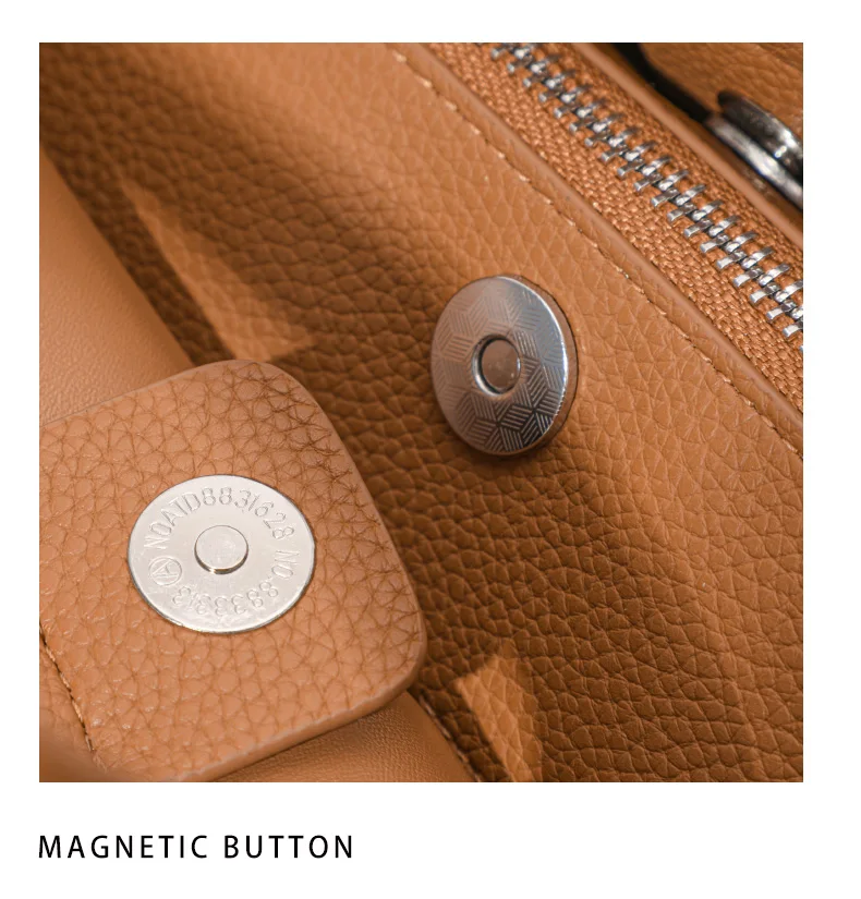 Aidrani Echtleder-Beuteltasche für Damen, Handtasche im Korbstil aus Rindsleder mit Litschi-Muster, vielseitige Umhängetasche für den Arbeitsweg – Detail 15