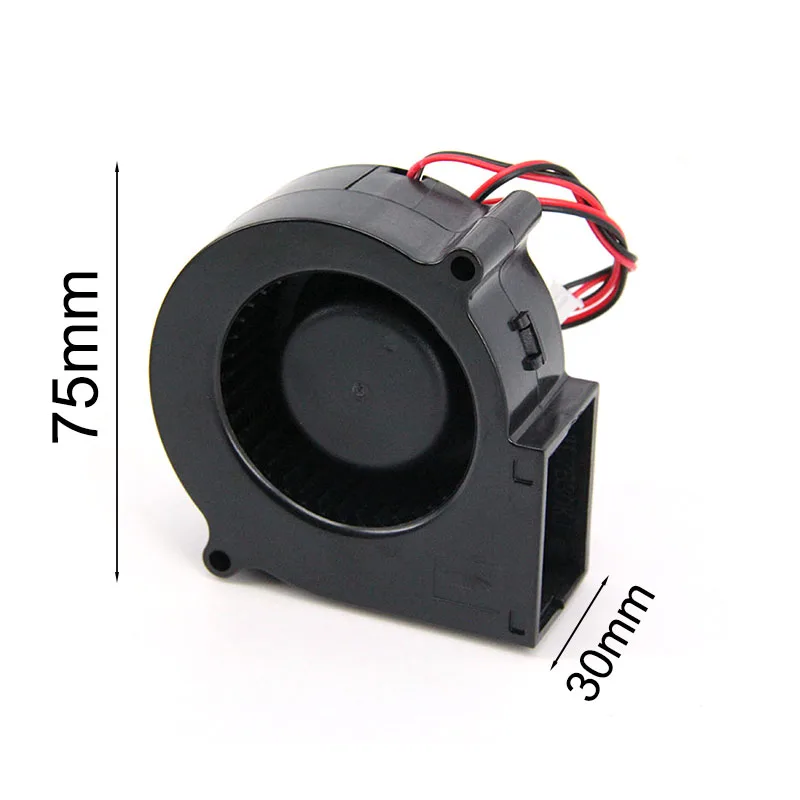 7cm DC 7530 ventilador de refrigeración 75x75x30mm Turbo ventilador manga refrigeración 5V 12V 24V 7cm enfriador de flujo de aire para ventilador de impresora 3D