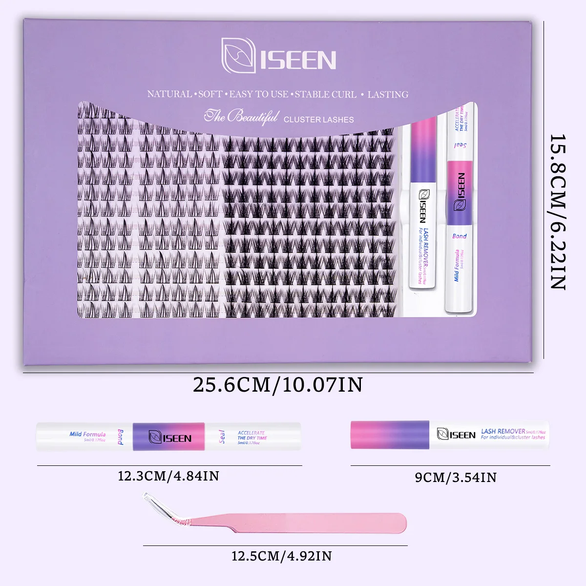 Lash Clusters Kit Eyelash Clusters Manga Fairy Individual Lashes Wispy Cluster Eyelash Extensions with Bond & Seal Lash Tweezer