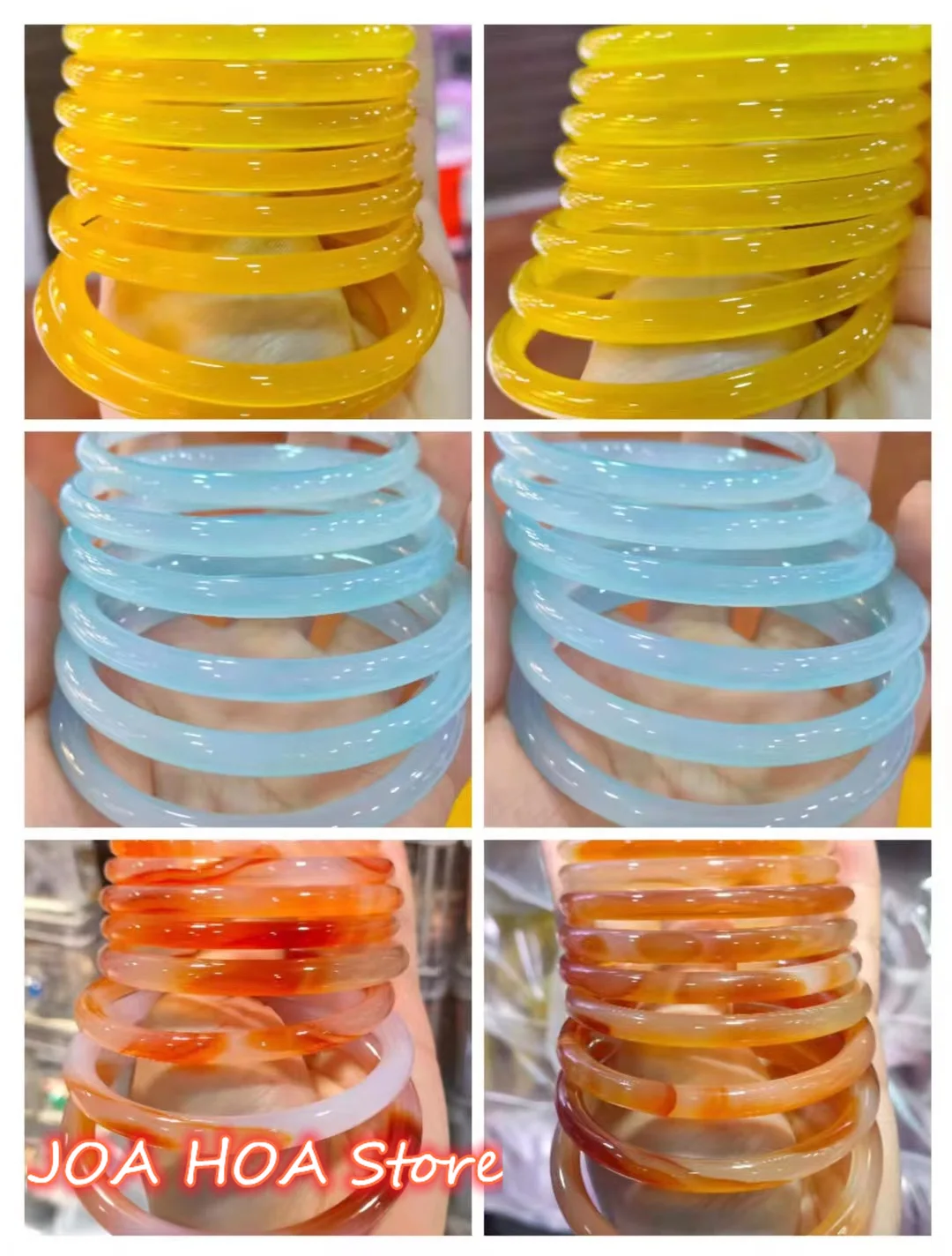 6mm Multicolor Round Bar Exquisite Natural Thin Bracelet Handcarved Agate Handring Women Jadeite Jade Bangles Quality Jewelry