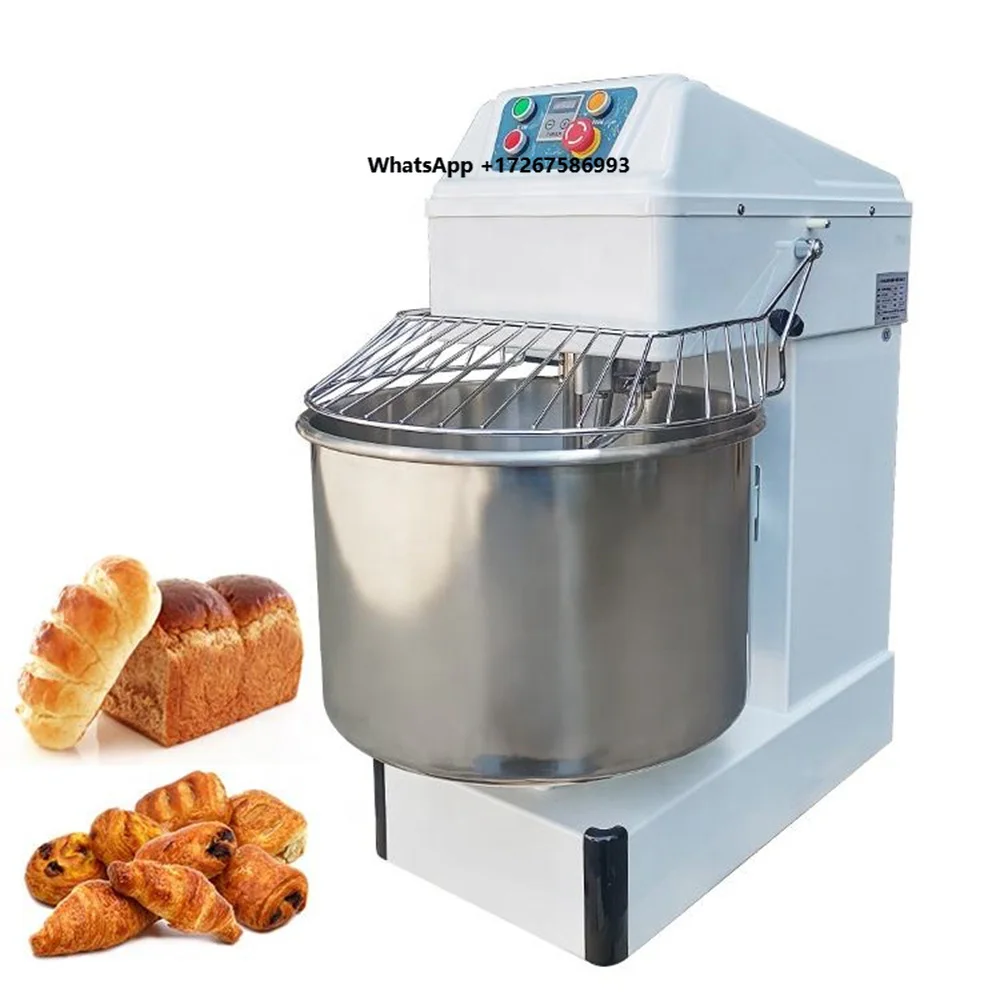 Commercial Dough Mixer Variable Frequency Quiet Dual Action Dual Speed for 10/15/25kg Bakery Capacity