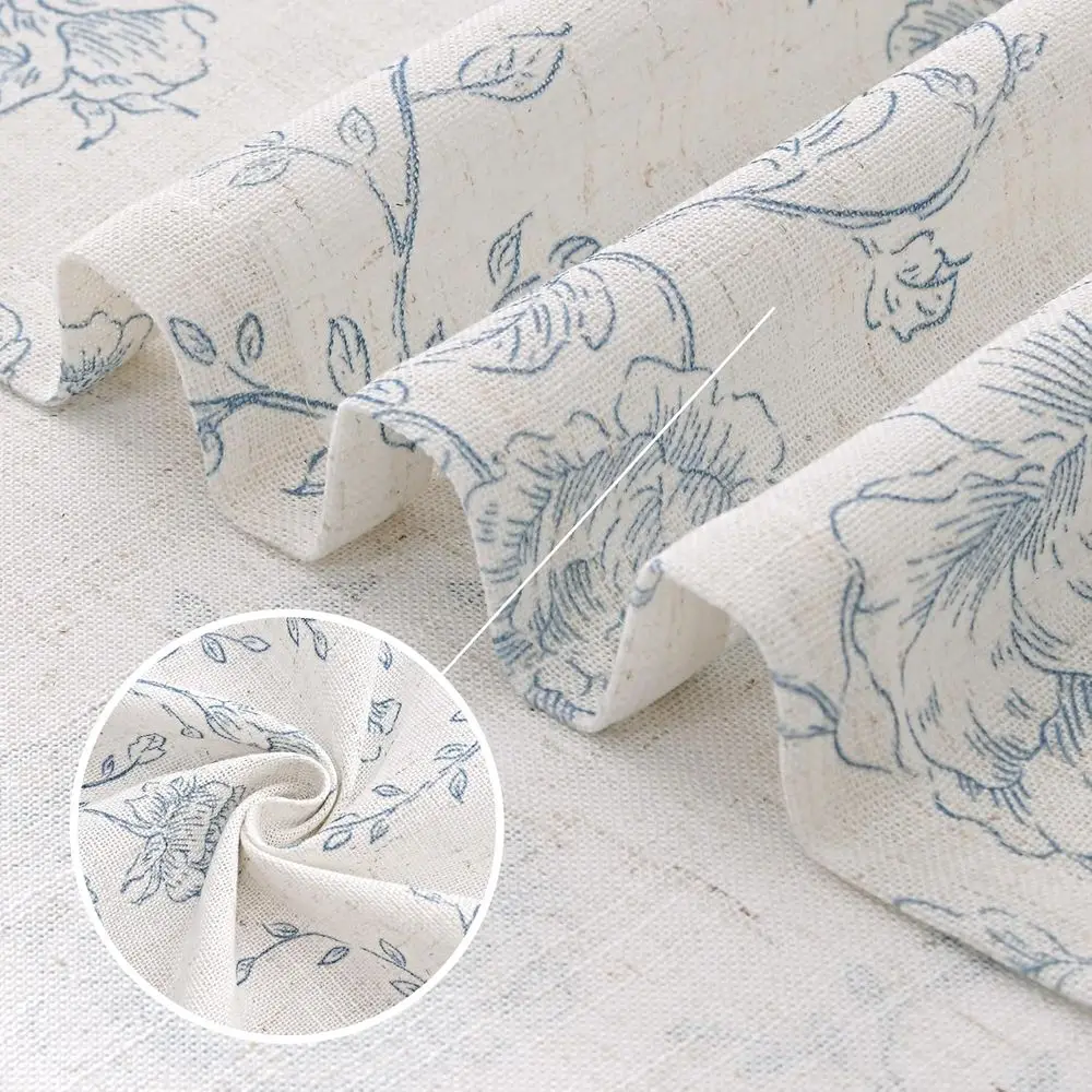 ستائر زرقاء مطوية من إسفنج الذاكرة، 84 طول، تصفية خفيفة، 40 وات × 84 لتر، لغرفة المعيشة، طراز المزرعة