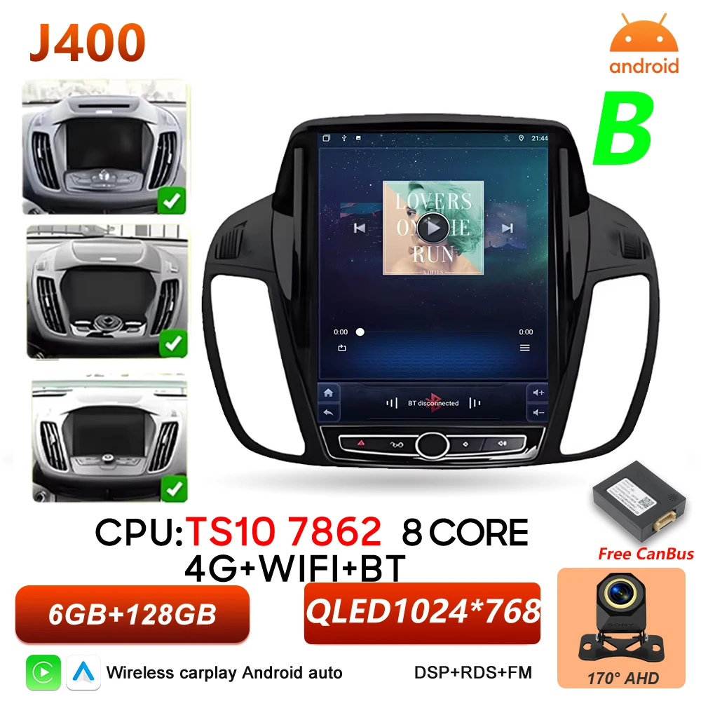Android 16 autoradio voor Ford C-MAX Kuga 2 Escape 3 2012-2019 multimediaspeler draadloze Carplay BT Auto 5G stereo DSP RSD