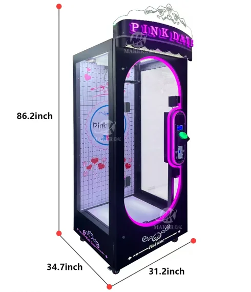 

Умная автоматическая розовая призовая машина с монетоприемником, подарочная игровая машина Maquina De Garra, ножницы, подарочная машина