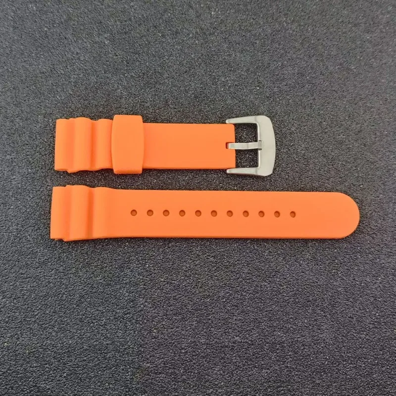 22mm Fluororubber Watch Strap Suitable for Monster Silicone Flat Head Strap Men's Universal Strap Watch Accessories NEW DIY