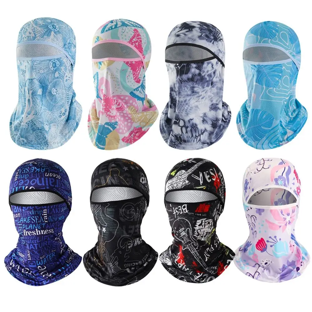 Fashion Ice Silk Cool Balaclava Quick Dry Sun Protection Full Face Cap Breathable Face Cover Headwear Motorcycle Riding