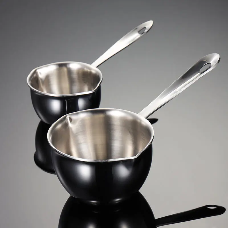 

Mini Long Handle Camping Pot Stainless Steel Sauce Dish Cream Pots Dishes Oil-splashing Pan Dipping Bowl Cooking Utensils