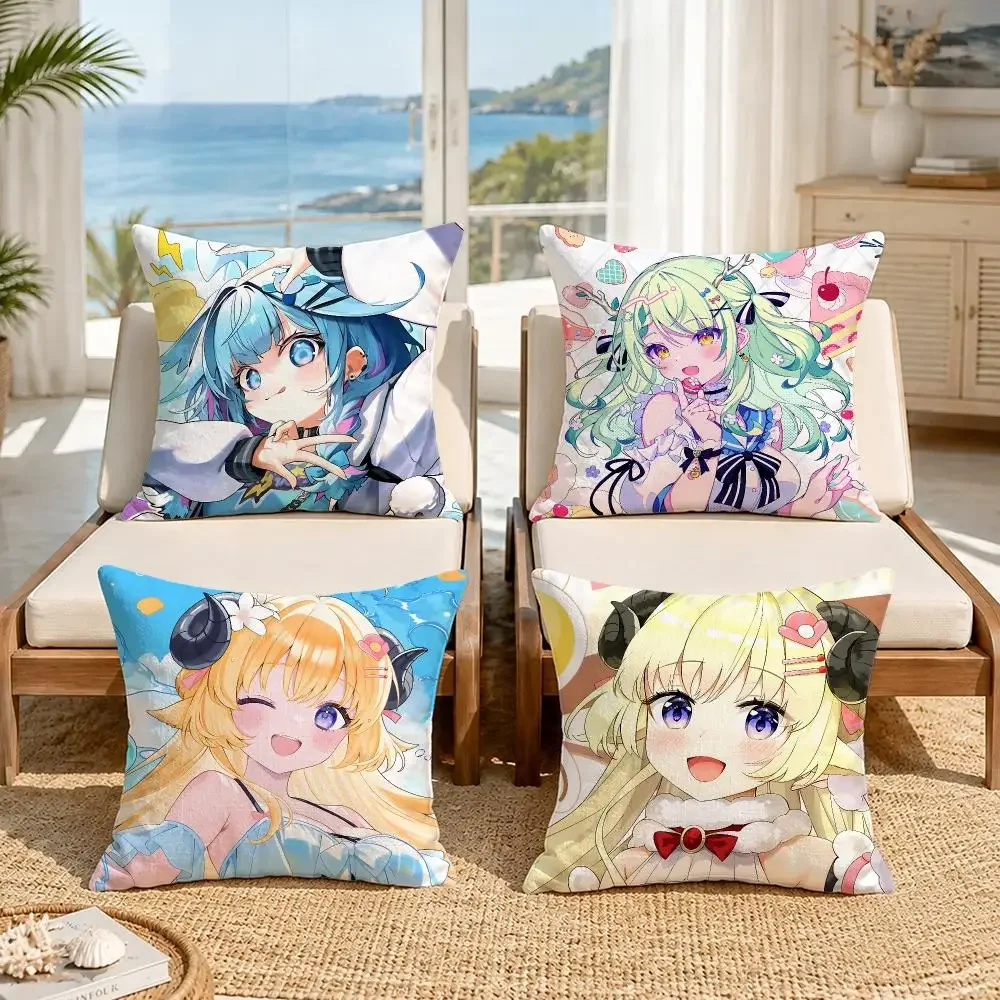 IP hololive Dreams Cushion Cover Premium Skin‑Friendly Short Plush Pillow Cover, Airy Casual Cushion for Hotel Homestay