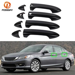 4 Set Car Exterior Parts Door Handle Moulding Cover Carbon Fiber Black for Honda Accord 9th 2013 2014 2015 2016 2017 Accessories