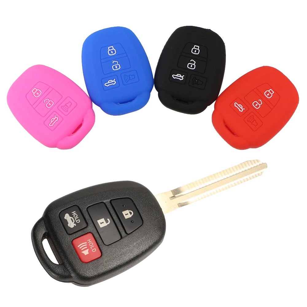 Silicone Key Case Cover for Toyota Camry Corolla RAV4 Vios Prius C Highlander 2012-2020 Keyless Fob Shell Holder Protector